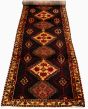 Bordered  Traditional Black Runner rug 14-ft-runner Persian Hand-knotted 323394