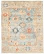 Bordered  Traditional Blue Area rug 6x9 Indian Hand-knotted 344121