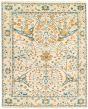 Bordered  Traditional Yellow Area rug 6x9 Indian Hand-knotted 344146