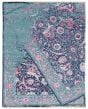 Carved  Transitional Blue Area rug 6x9 Indian Hand-knotted 345297