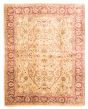 Bordered  Traditional Yellow Area rug 6x9 Indian Hand-knotted 374372