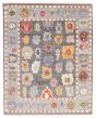 Bordered  Transitional Grey Area rug 6x9 Indian Hand-knotted 377457