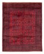 Bordered  Traditional Red Area rug 4x6 Afghan Hand-knotted 377828