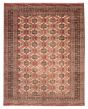 Bordered  Vintage/Distressed Brown Area rug 9x12 Turkmenistan Hand-knotted 384929