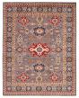 Bordered  Transitional Grey Area rug 6x9 Afghan Hand-knotted 392646