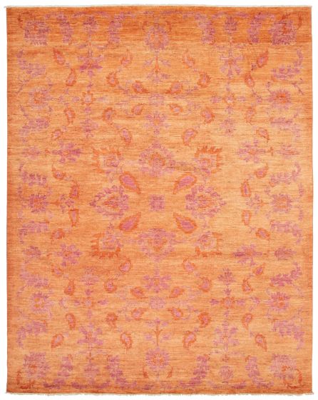 Bordered  Transitional Brown Area rug Unique Pakistani Hand-knotted 339130