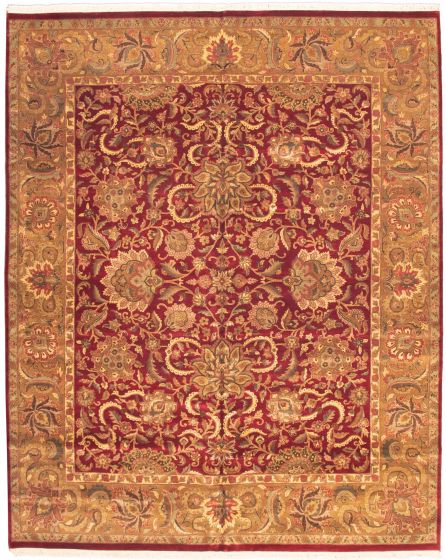 Bordered  Traditional Red Area rug 12x15 Indian Hand-knotted 339197