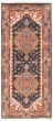 Bordered  Traditional Blue Runner rug 6-ft-runner Indian Hand-knotted 369711