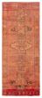 Geometric  Vintage/Distressed Brown Runner rug 13-ft-runner Turkish Hand-knotted 389789