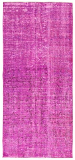Overdyed  Transitional Pink Runner rug 6-ft-runner Turkish Hand-knotted 361924
