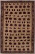 Bordered  Tribal Brown Area rug 6x9 Afghan Hand-knotted 278375