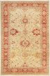 Bordered  Traditional Ivory Area rug 5x8 Turkish Hand-knotted 280747