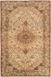 Bordered  Traditional Ivory Area rug 6x9 Turkish Hand-knotted 280989