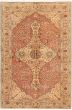 Bordered  Traditional Brown Area rug 6x9 Turkish Hand-knotted 281017