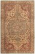 Bordered  Traditional Ivory Area rug 6x9 Turkish Hand-knotted 293880