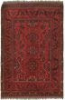 Bordered  Tribal Red Area rug 3x5 Afghan Hand-knotted 329643