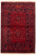 Bordered  Tribal Red Area rug 3x5 Afghan Hand-knotted 330281