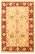 Bordered  Traditional Ivory Area rug 5x8 Pakistani Hand-knotted 330498