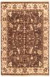 Bordered  Traditional Brown Area rug 5x8 Indian Hand-knotted 332135