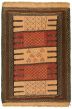 Bordered  Stripes Brown Area rug 3x5 Turkish Flat-weave 332778