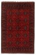 Bordered  Traditional Red Area rug 4x6 Afghan Hand-knotted 347901