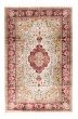 Bordered  Traditional Ivory Area rug 3x5 Indian Hand-knotted 348847