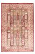Bordered  Traditional Red Area rug 4x6 Indian Hand-knotted 348850