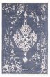 Transitional Blue Area rug 4x6 Indian Hand-knotted 350387