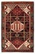 Bordered  Tribal Black Area rug 4x6 Turkish Hand-knotted 352433