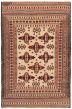 Bordered  Tribal Ivory Area rug 3x5 Afghan Flat-weave 356378