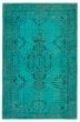 Overdyed  Transitional Green Area rug 5x8 Turkish Hand-knotted 358690