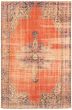 Bordered  Vintage Red Area rug 5x8 Turkish Hand-knotted 358830