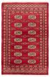 Bordered  Tribal Red Area rug 3x5 Pakistani Hand-knotted 359572