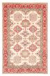 Bordered  Traditional Ivory Area rug 6x9 Afghan Hand-knotted 360355