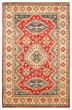 Bordered  Traditional Red Area rug 6x9 Afghan Hand-knotted 364129