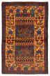 Bordered  Tribal Blue Area rug 3x5 Afghan Hand-knotted 365367