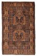 Bordered  Tribal Blue Area rug 3x5 Afghan Hand-knotted 371181