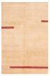 Transitional Ivory Area rug 5x8 Nepal Hand-knotted 375885