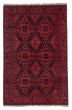 Bordered  Traditional Red Area rug 3x5 Afghan Hand-knotted 386019