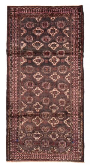 Bordered  Tribal Black Area rug Unique Persian Hand-knotted 381532