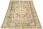 Bordered  Vintage Green Area rug 5x8 Turkish Hand-knotted 328035