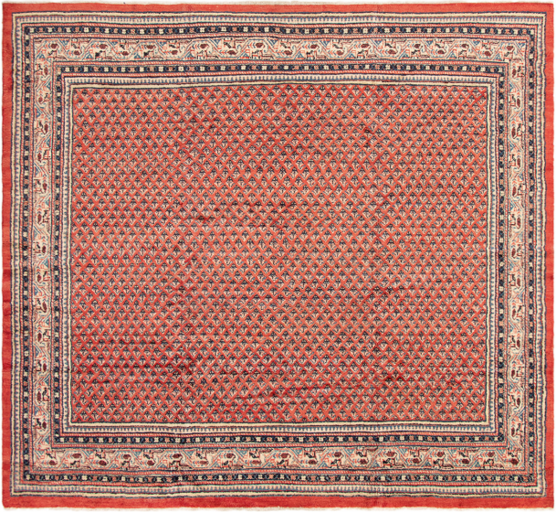 Bordered  Traditional Red Area rug Square Persian Hand-knotted 290982