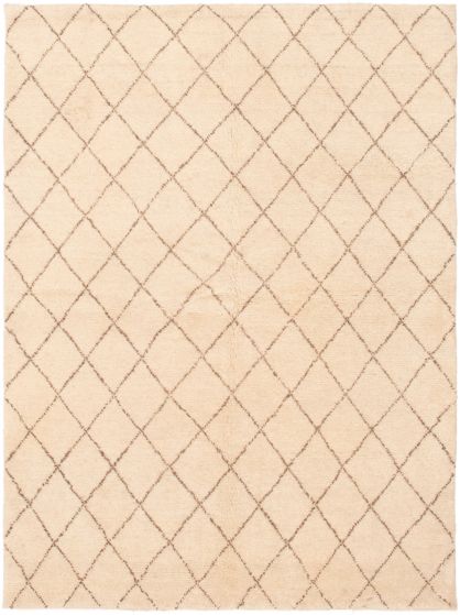Casual  Transitional Ivory Area rug 4x6 Indian Hand-knotted 299317