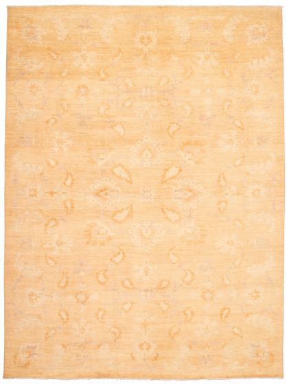 Floral  Transitional Ivory Area rug 10x14 Pakistani Hand-knotted 339103