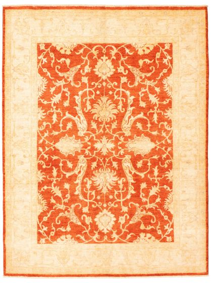 Bordered  Traditional Brown Area rug 4x6 Afghan Hand-knotted 346631