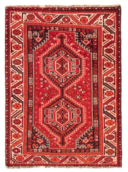 Bordered  Traditional Red Area rug 3x5 Turkish Hand-knotted 370965