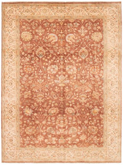 Bordered  Traditional Brown Area rug 9x12 Pakistani Hand-knotted 375268