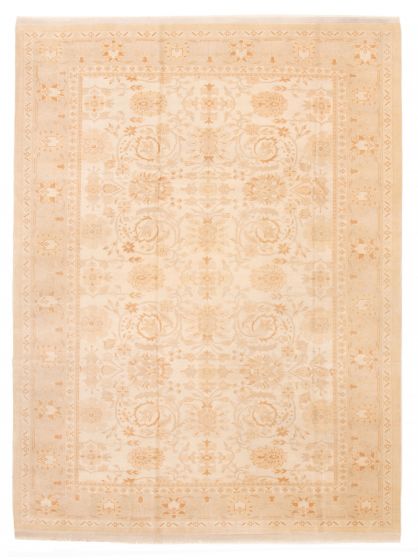 Vintage/Distressed Ivory Area rug 9x12 Turkish Hand-knotted 388440