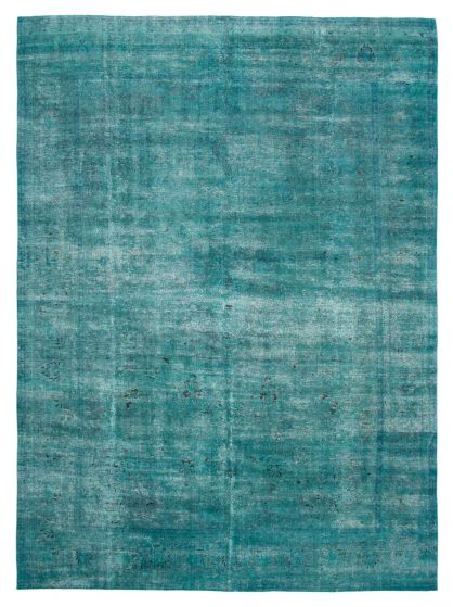 Overdyed  Transitional Green Area rug 9x12 Turkish Hand-knotted 392143