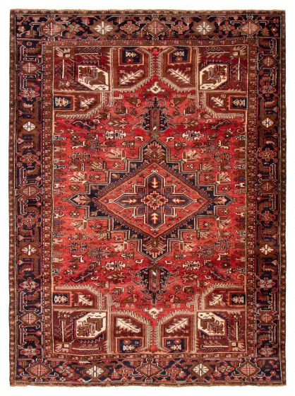 Bordered  Traditional Red Area rug 9x12 Turkish Hand-knotted 392818